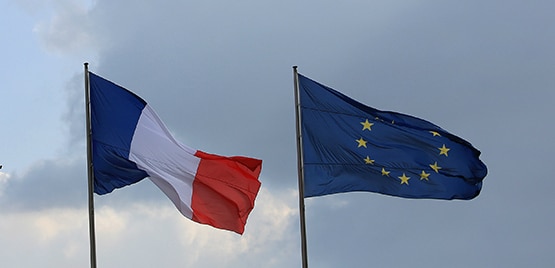 France and EU Flags