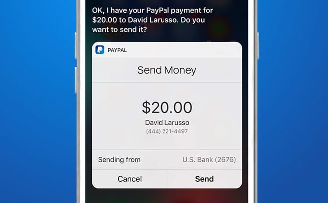 PayPal Integrate Apple’ Siri to Allow Users Send Money by Voice Command