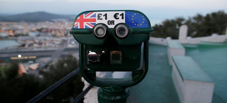 Tourist binoculars offer users the chance to pay in Pounds or Euros, on top of the Rock in the British overseas territory of Gibraltar