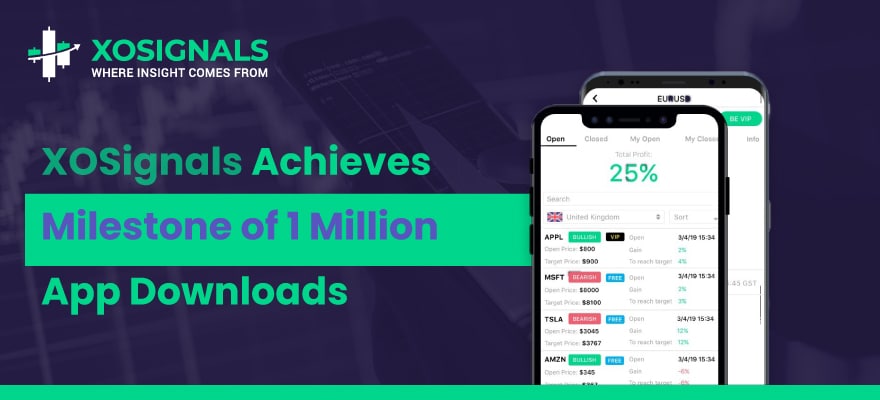 XOSignals Achieves Milestone of 1 Million App Downloads