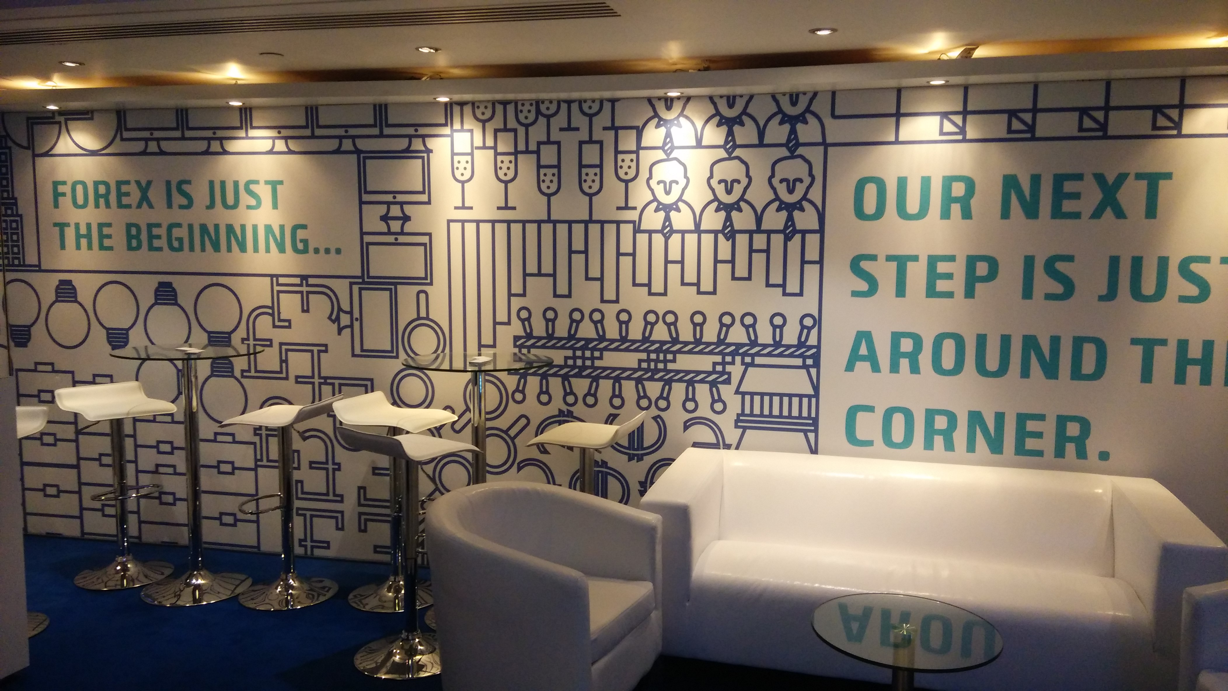 Our next step, indeed, is just around the corner... Forex Magnates' booth at the recent London Summit. 